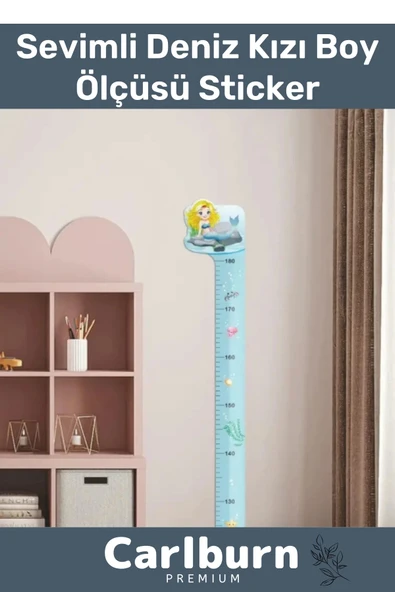 Özel Üretim İz Bırakmayan Çift Taraflı Bantlı Silinebilir Ev Sevimli Deniz Kızı Boy Ölçüsü Sticker
