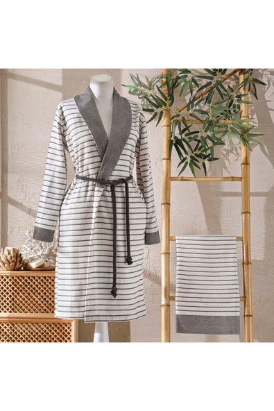 TAÇ BAMBU DREAMS BORNOZ SET GRİ L/XL ürün görseli 1