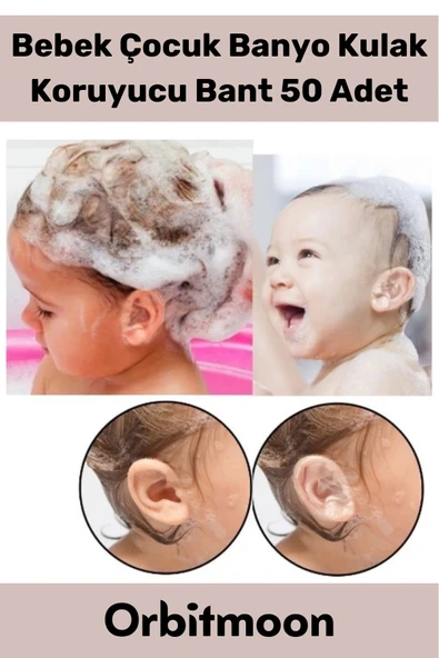 Premium Üretim Su Kaçırmaz Yumuşak Güvenli Bebek Banyo Kulak Koruyucu Şeffaf Bant 50 Adet