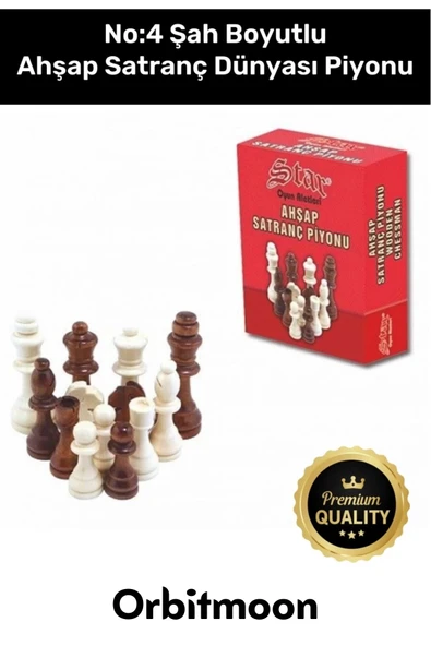 Premium Üretim Şah Boyu No: 4 Eksik Takımı Tamamlama Uyumlu Ahşap Satranç Dünyası Piyonu