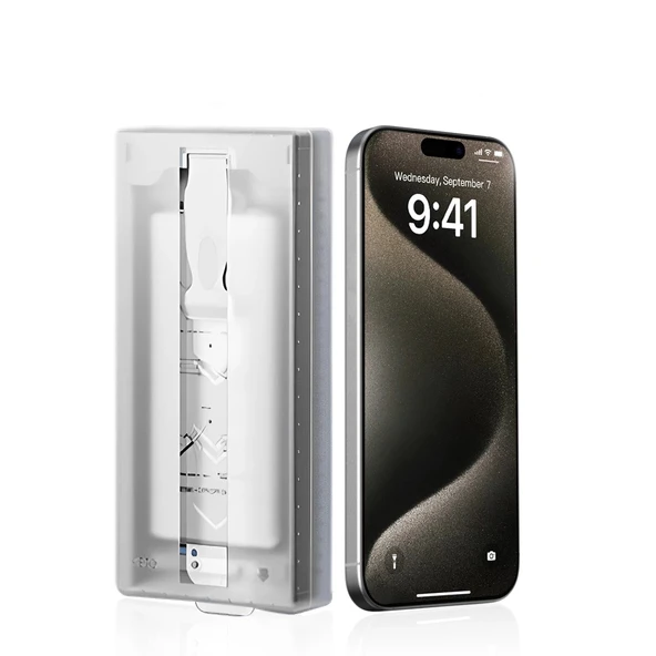 Apple iPhone 14 Zore 3D Oliv HD Temperli Cam Ekran Koruyucu + Kolay Uygulama Aparatı ürün görseli