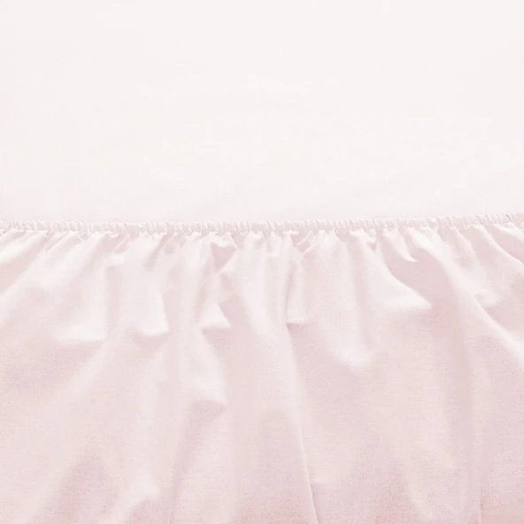 TAÇ RANFORCE LASTİKLİ QUEEN SİZE ÇARŞAF SET PUDRA - Resim 2