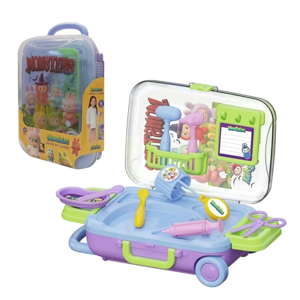 Canavarlar Doktor Seti Bavulum Şeklinde Taşınabilir Oyun Seti