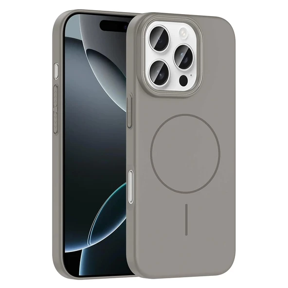 Apple iPhone 16 Pro Max Kılıf M-safe Şarj Özellikli Zore Ruby Sert Kapak