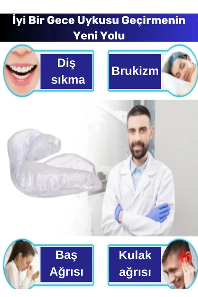 Premium Özel Seri Gece Plağı Çene Diş Sıkma Gıcırdatma Önleyici Koruyucu Diş Aparatı 5 Adet - 2