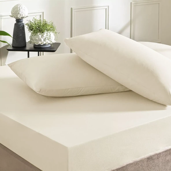 TAÇ COLOR DREAMS RANFORCE ÇİFT KİŞİLİK ÇARŞAF SETİ EKRU ürün görseli 1