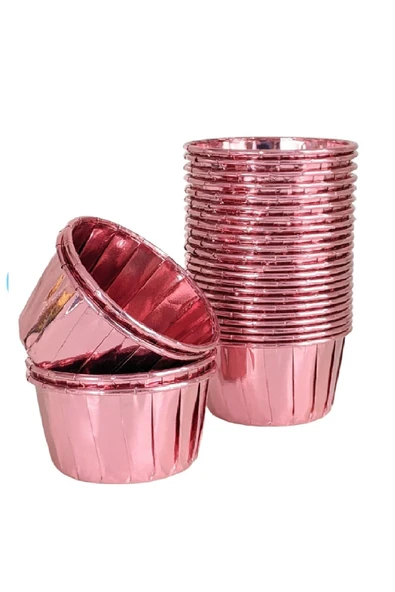 Muffin Kek Kapsül Rose Gold 25 Adet - Resim 2