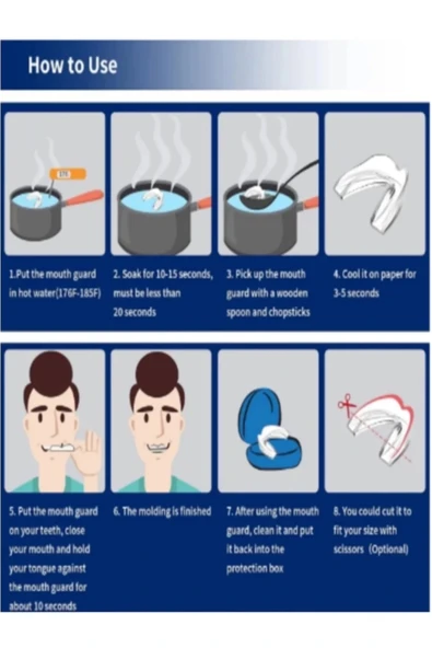 Premium Özel Seri Gece Plağı Çene Diş Sıkma Gıcırdatma Önleyici Koruyucu Diş Aparatı 2 Adet - 4