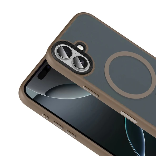 Apple iPhone 17 Kılıf Mat Arka Yüzey Wireless Şarj Özellikli Zore Flet M-safe Kapak - Resim 11