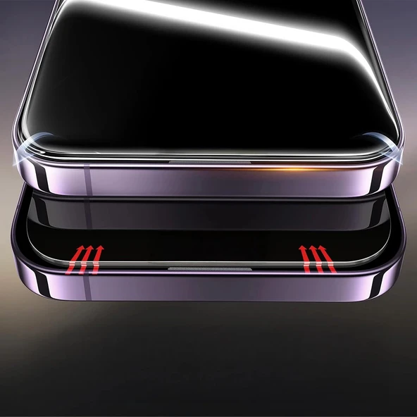 Apple iPhone 14 Zore 2.5D Oliv Privacy Temperli Cam Ekran Koruyucu + Kolay Uygulama Aparatı - Resim 6