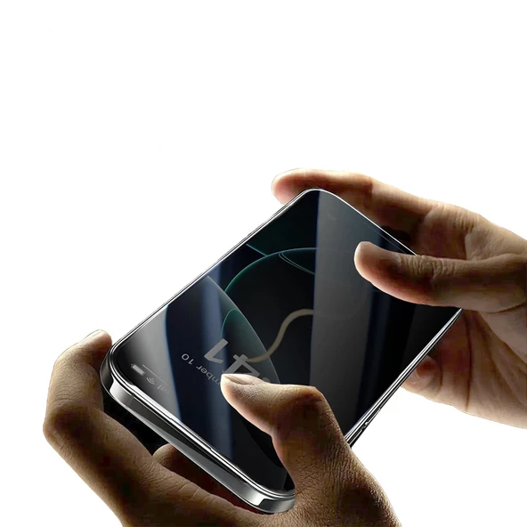 Apple iPhone 14 Zore 2.5D Oliv Privacy Temperli Cam Ekran Koruyucu + Kolay Uygulama Aparatı - Resim 5