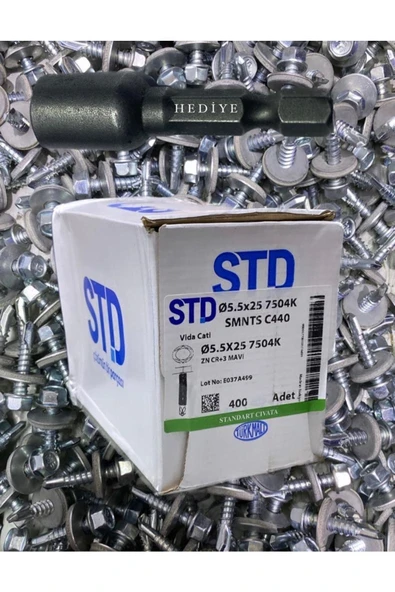 EMİN Trapez Vida 5,5x25 Çatı Vidası Kutu İçi 500 Adet ürün görseli 1