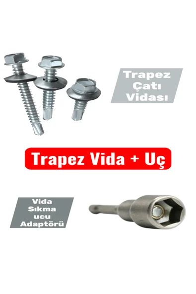 BOLTER Trapez Çatı Vidası (6,3X32MM - 50'Lİ PAKET) M10 Vida Sıkma Ucu (1 ADET) - 1