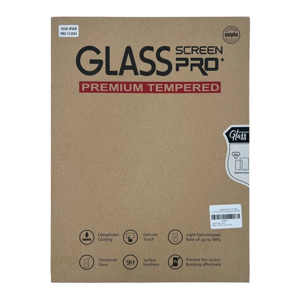 Apple iPad Pro 13 2024 Uyumlu Temperli Cam Tablet Ekran Koruyucu - Resim 2