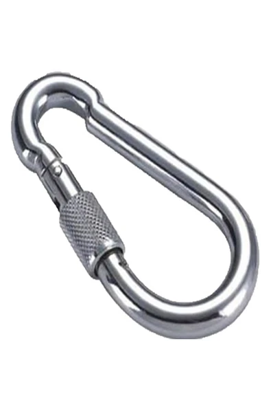 BOLTER Karabina Kilitli 10 Mm Yaylı Kanca Çelik Kilit Tırmanma Olta Kamp Ekipmanları Hamak Askı 5 Adet - 3