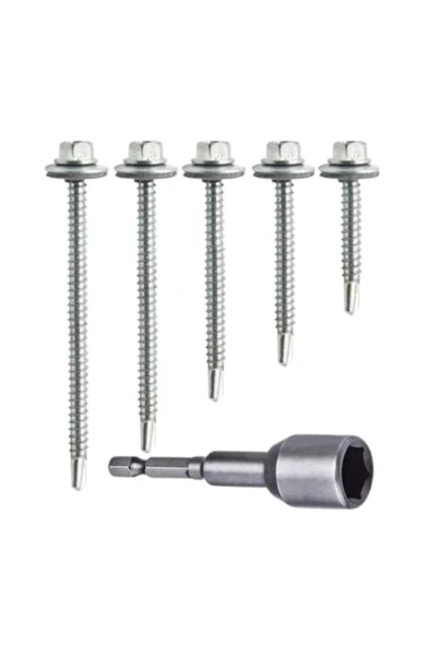 BOLTER Trapez Çatı Panel Vidası (5,5X105MM - 50'Lİ PAKET) M8 Vida Sıkma Ucu (1 ADET) - Resim 2