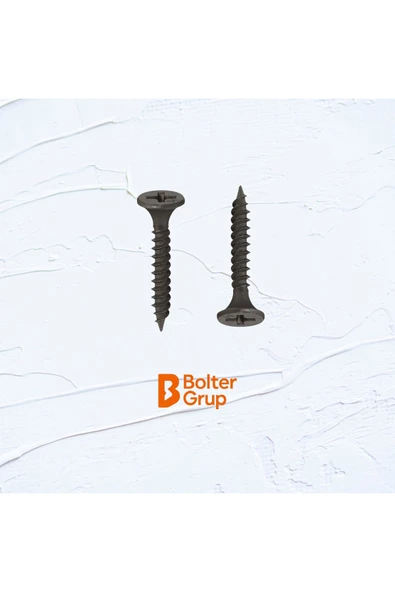 BOLTER Sivri Uçlu Alçıpan Vidası Borazan Siyah Vida 3.5 X 35 Mm 100 Adet - 1