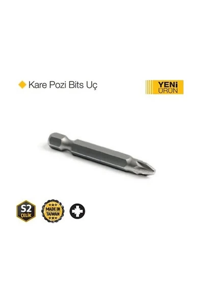 GFB KARE POZİ ÇELİK BİTS UÇ PZ2x100MM ( 10 ADET ) ürün görseli 1