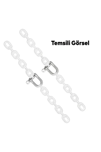 BOLTER Zincir Kilidi 12 mm Kilitli Karabina U Tipi Mapa Kilit Salıncak Askısı Ek Bağlantı Parça Aparat 5 Ad - 4