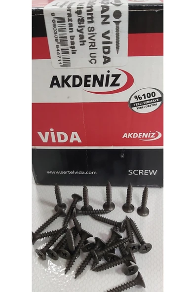 Akdeniz Alçıpan Vida 3.5x25 Mm Sivri Uç 1000 Adet ürün görseli 1