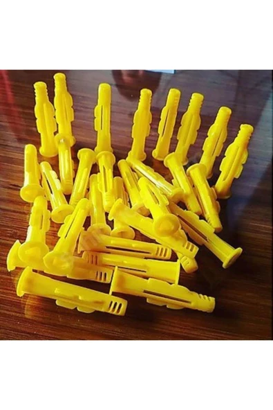 BOLTER 8mm Roket Dübel Profesyonel 8mm Plastik Sarı Dübel 8*50 (100 ADET) ürün görseli 1