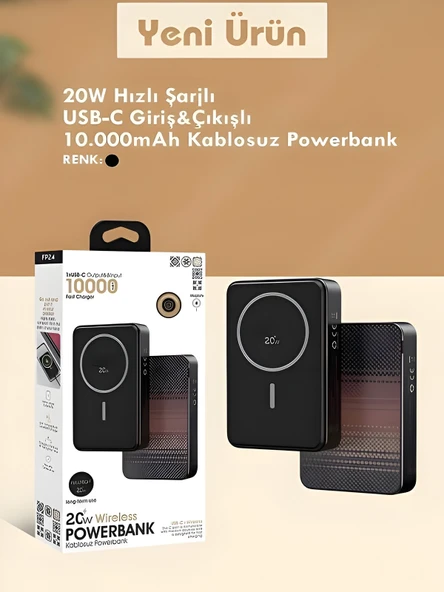 20W Hızlı Şarj Magsafe Powerbank 10000mAh Taşınabilir Şarj Cihazı Type-C Giriş Çıkış - Resim 7