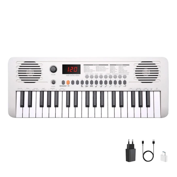 Jwin Sapphire MK-1537 37 Tuş Hassasiyetli Org (Adaptör Hediye) - Beyaz - 1
