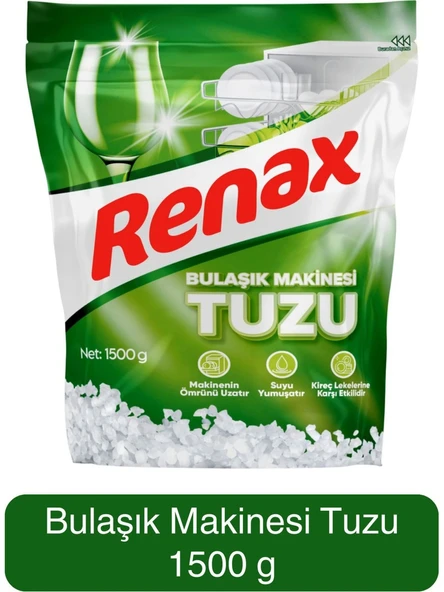 Renax Avantajlı Paket 3 lü Set Bulaşık Makinesi Kapsülü 33 Lü Tuzu 1,5 Kg Parlatıcı 400 Ml x 2 Set - Resim 3
