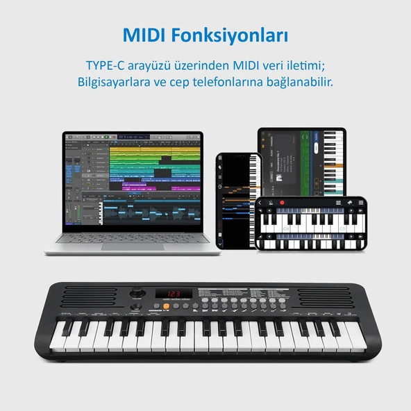 Jwin Sapphire MK-1537 37 Tuş Hassasiyetli Org (Adaptör Hediye) - Siyah - 5
