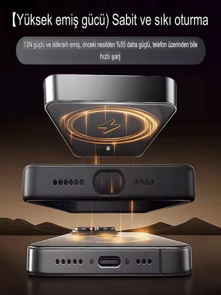 20W Hızlı Şarj Magsafe Powerbank 5000mAh Taşınabilir Şarj Cihazı Type-C Giriş/Çıkış - Resim 4