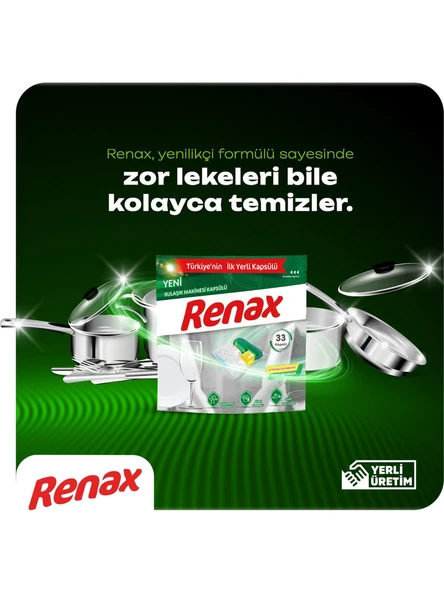 Renax Avantajlı Paket 3 lü Set Bulaşık Makinesi Kapsülü 33 Lü Tuzu 1,5 Kg Parlatıcı 400 Ml - Resim 5
