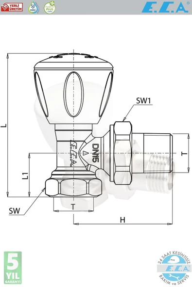1/2 Köşe Radyatör Valfi Petek Havlupan Vanası 2 Adet Rv3 602120641 - Resim 3