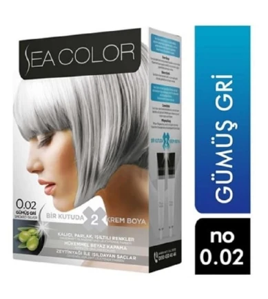 Sea Color 0.02 Gümüş Gri Set Saç Boyası ürün görseli 1
