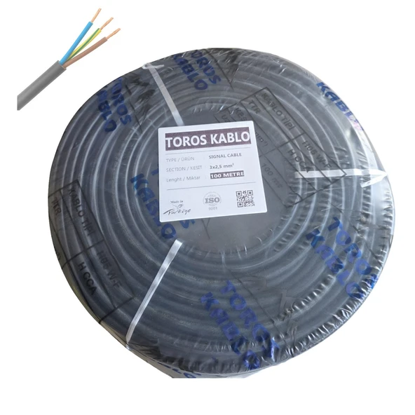 Toros Kablo Ttr 3 x 2.5mm Cca Kablo H05 W-F 100 METRE