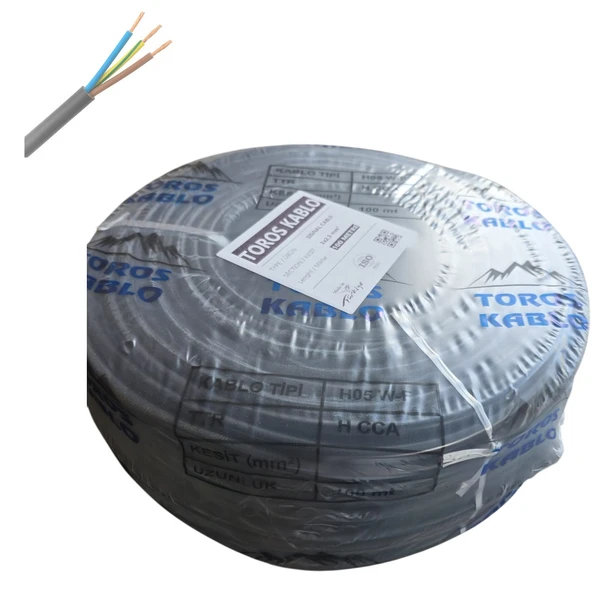 Toros Kablo Ttr 3 x 2.5mm Cca Kablo H05 W-F 100 METRE - 2