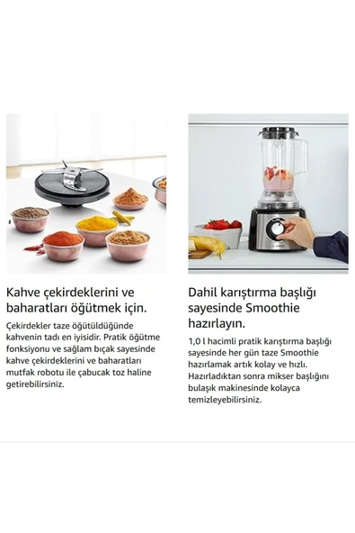Bosch 50 Fonksiyonlu Hamur Yoğurma Smoothie Rende Öğütücü Doğrayıcı MultiTalent kompakt mutfak robotu - 5