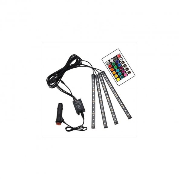 Unikum Ford Fiesta Hatchback 2008-2016 Araç Içi Ayak Altı LED Sese Duyarlı Rgb 12 LED Kumandalı