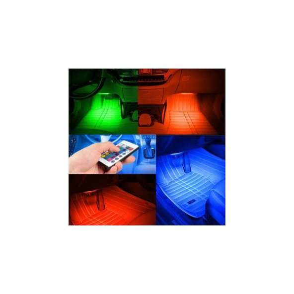Unikum Ford Fiesta Hatchback 2008-2016 Araç Içi Ayak Altı LED Sese Duyarlı Rgb 12 LED Kumandalı - 2