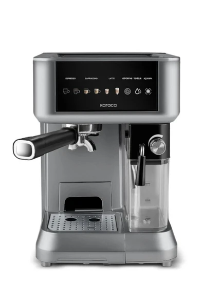 Karaca MyCaffe Barista S10 Entegre Süt Hazneli Otomatik Espresso Latte ve Cappuccino Mak. GalaxyGrey - 3