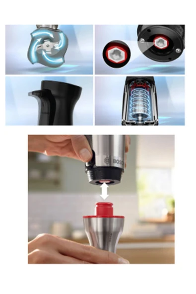 Bosch Serie 6, El Blenderı, Ergomaster, 1200 W, Paslanmaz Çelik - 4