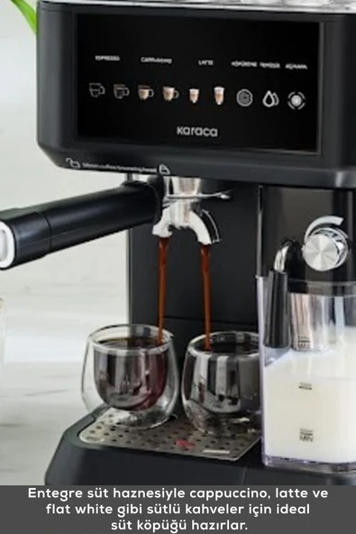 Karaca MyCaffe Barista S10 Entegre Süt Hazneli Otomatik Espresso Latte ve Cappuccino Mak. MatteBlack - 5