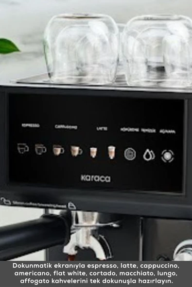 Karaca MyCaffe Barista S10 Entegre Süt Hazneli Otomatik Espresso Latte ve Cappuccino Mak. MatteBlack - 4