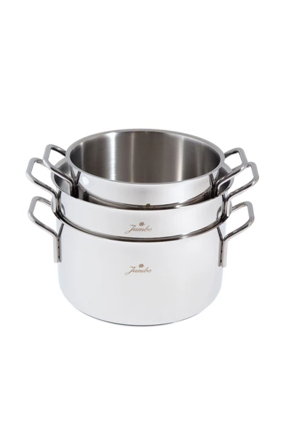 Jumbo Çelik Lyon 7 Parça Tencere Seti 7 Indüksiyon Ocakta Kullanılabilir Çelik Çelik Beyaz - 6