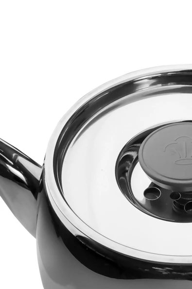 Karaca Galya Buhar Kapaklı Süzgeçli Çaydanlık Takımı Black - 5