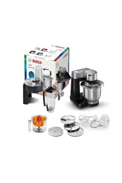 Bosch Mums2vm40 Mutfak Makinesi Mum Serie I 2 900 W Siyah, Gümüş - airfry tepsi HEDİYE - 2