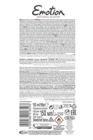 Emotion Natural Bloom Kadın Deodorant 150 ml - Resim 5