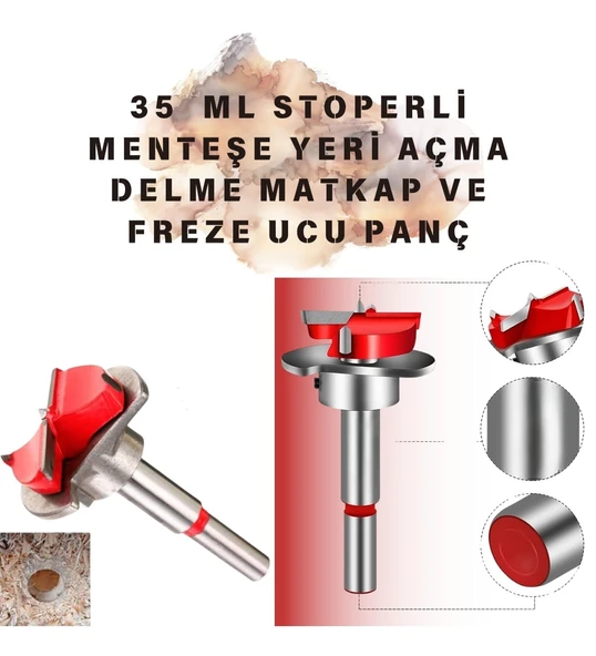 35 Mm Stoperli Menteşe Yeri Açma Delme Matkap Ve Freze Ucu Panç ürün görseli 1
