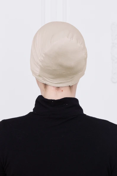 Loggia Geçmeli Bej Bone Önü Dikişsiz Kaymaz Lastikli Kadın Tesettür Pratik Geçme İç Bone - Resim 6