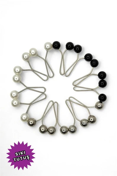 Loggia 6lı Siyah Tesettür Seti - Topuz Tokası, Eşarp Bandı, Klips, İç Başörtüsü, Düz Bone, Fırfırlı Bone - Resim 6