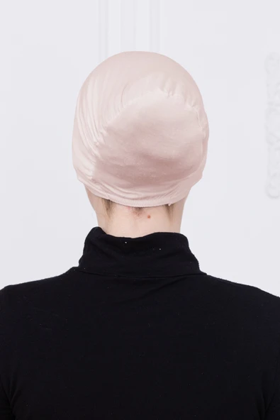 Loggia Geçmeli Açık Bej Bone Önü Dikişsiz Kaymaz Lastikli Kadın Tesettür Pratik Geçme İç Bone - Resim 6